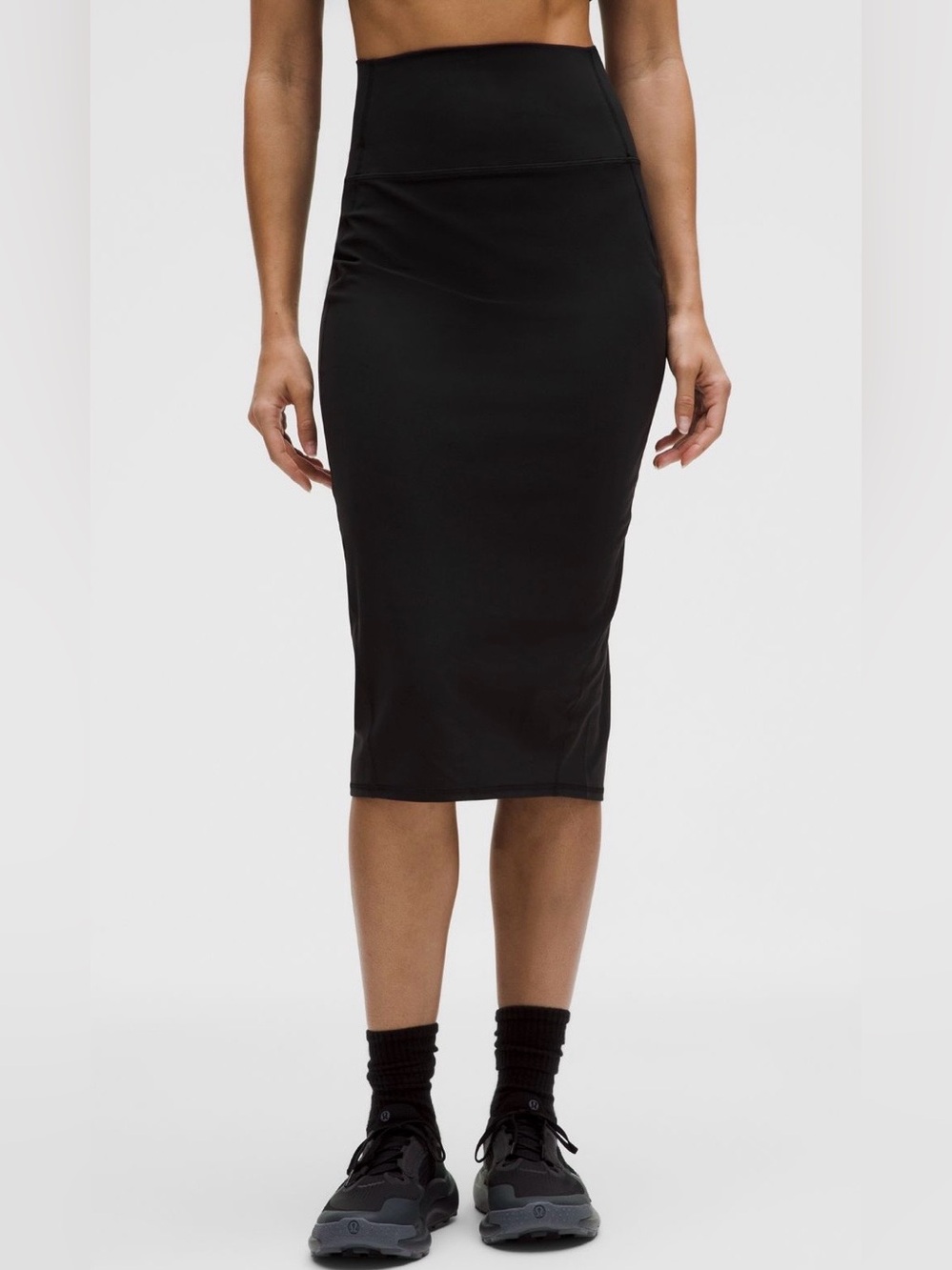Lululemon Nulu Slim-Fit High-Rise Midi Skirt Black Size 4 NWT